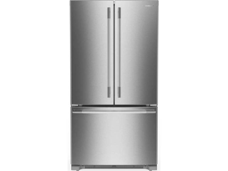 36" KitchenAid 25 Cu. Ft. Standard-Depth French Door Refrigerator - KRFF136SPS
