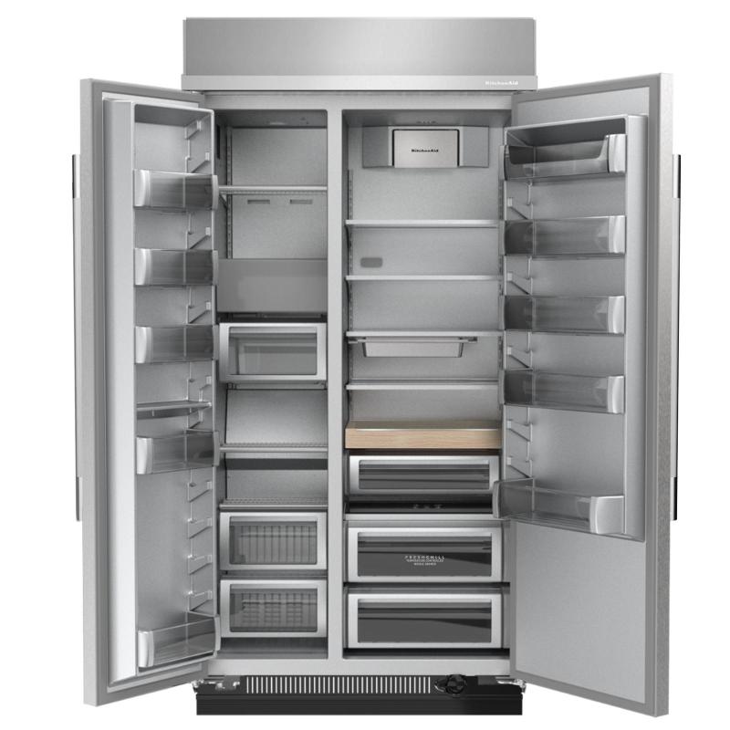 42" Kitchenaid 25.5 Cu. Ft. Built-In Side-by-Side Refrigerator with Platinum Interior - KBSN742SPS