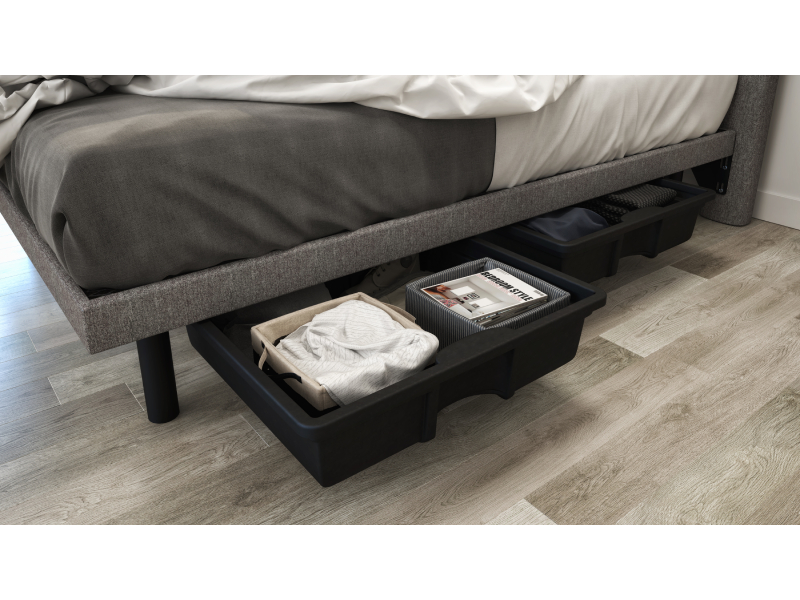 Beaudoin 13" Reflexx Full Platform Bed in Stallion Black Fabric - REFLEXX54SB