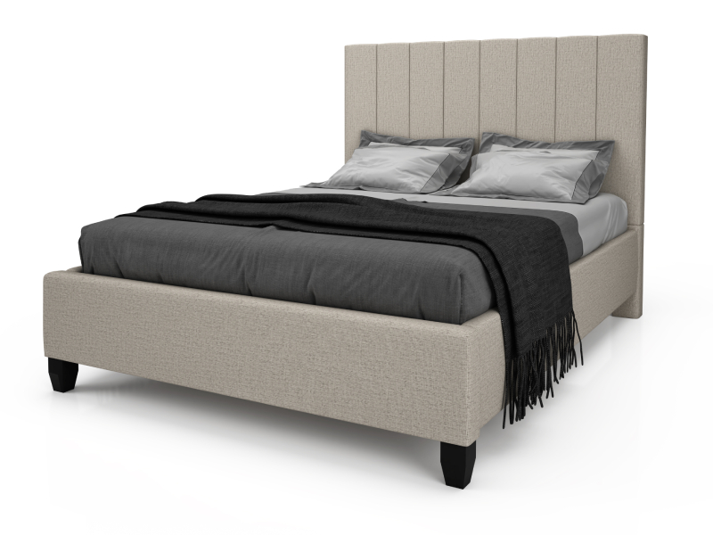 Beaudoin Noah Full Upholstered Bed with Particleboard Platforms and a Woodland Footboard - HNO54+BKPLWF