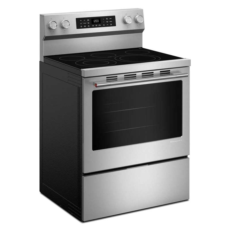 30" Kitchenaid 5.3 Cu. Ft. Smart Freestanding Electric Range with Convection Cooking Modes - YKFES330TPS