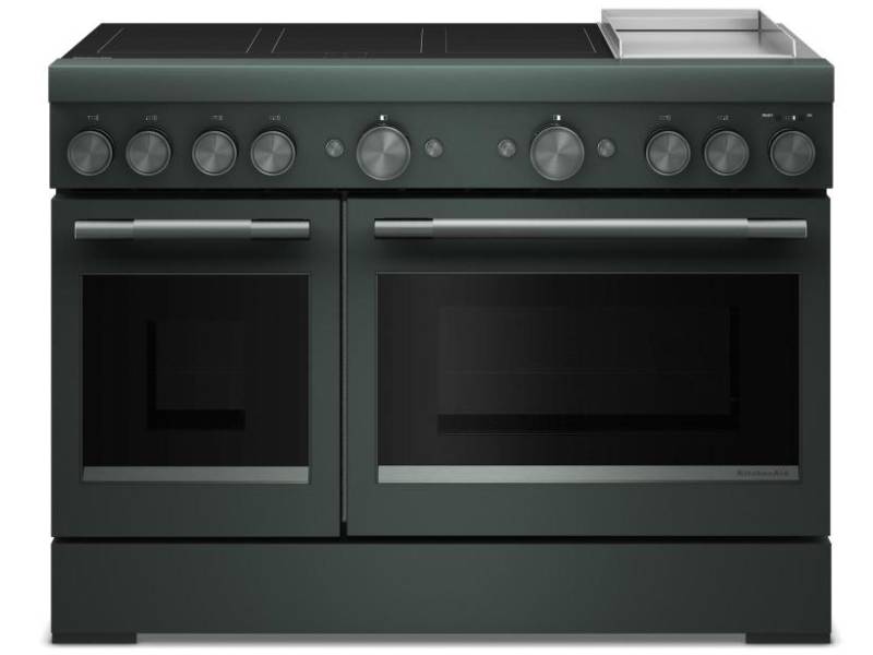 48" KitchenAid 6-Element Induction Freestanding Commercial-Style Range with Griddle - KFID948SJP