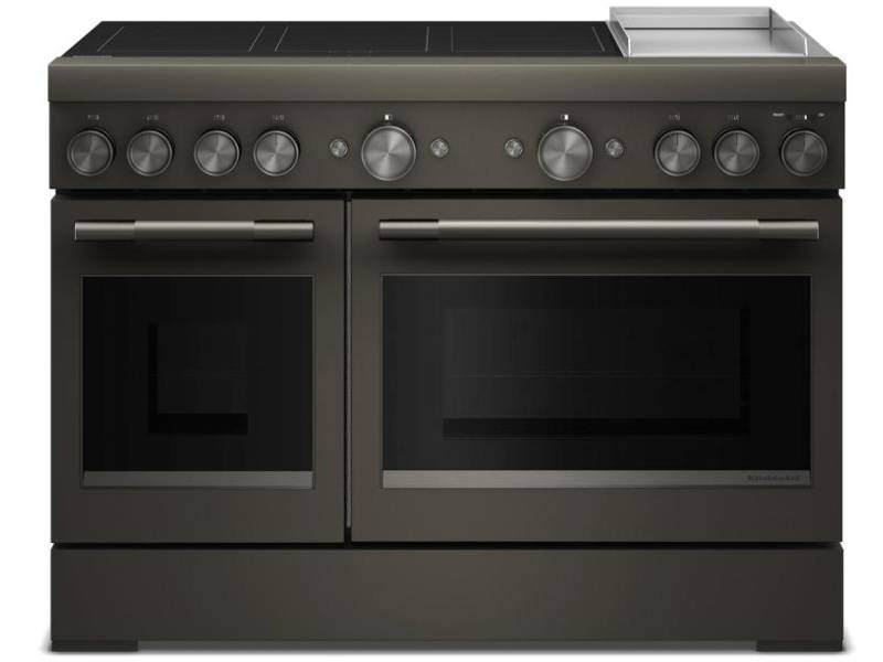 48" KitchenAid 6-Element Induction Freestanding Commercial-Style Range with Griddle - KFID948SBE
