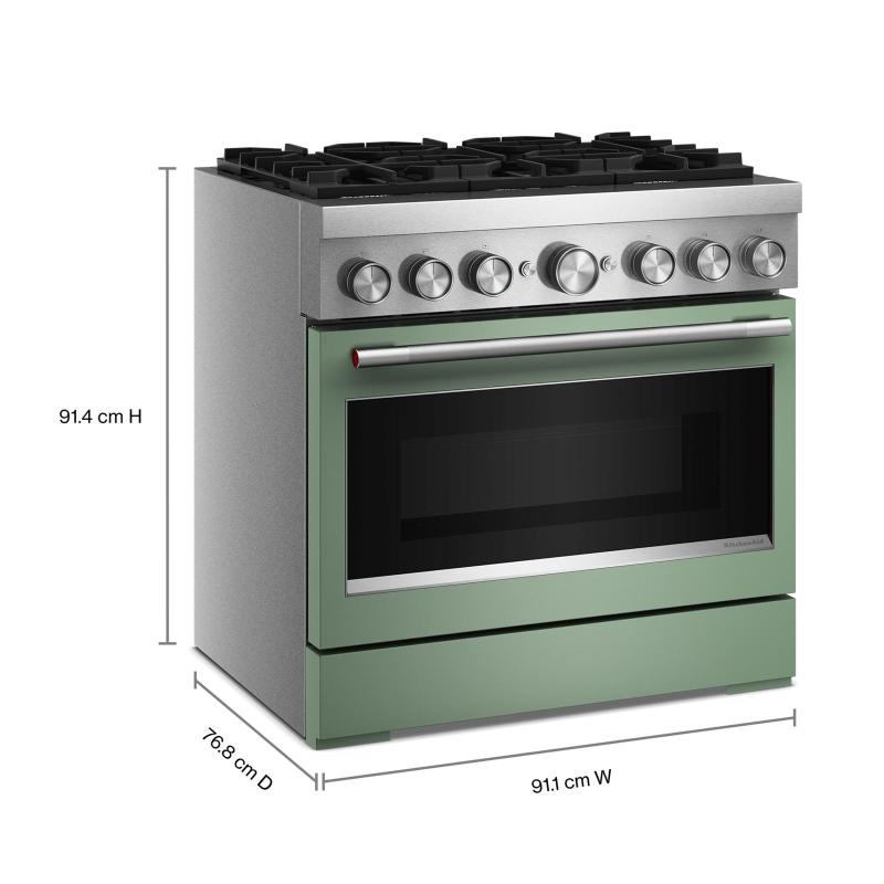 36" Kitchenaid 6 Burner Commercial-Style Dual Fuel Range - KFDS936SDC