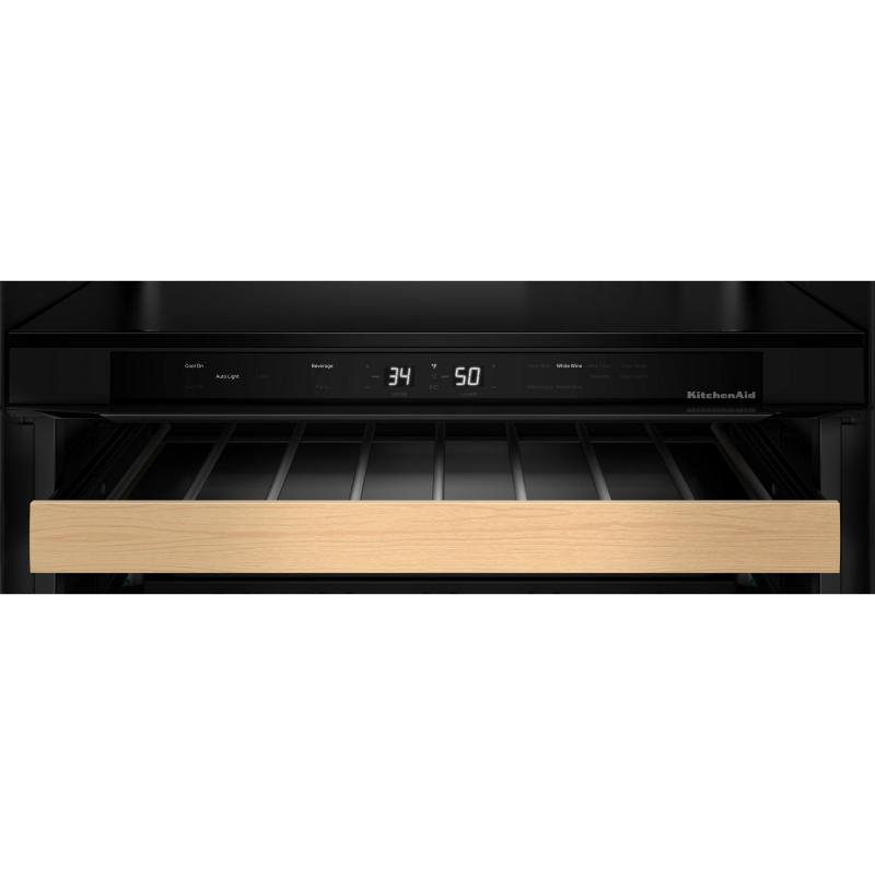 24" KitchenAid Undercounter Wine Cellar with Full-Extension Wood-Front Racks - KUWR524SJP