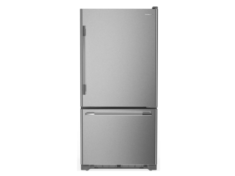 33" Kitchenaid 22 Cu. Ft. Standard-Depth Bottom Mount Refrigerator with Right Door Swing - KRBR133SPS