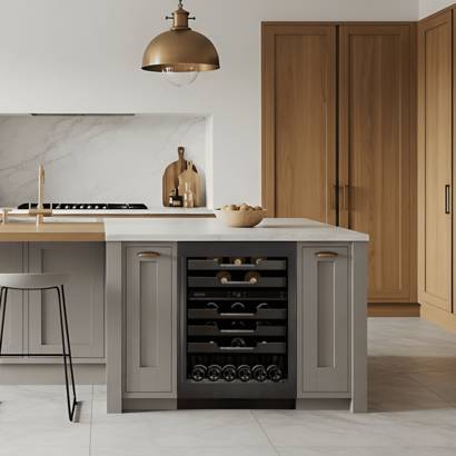 24" Marathon Built-in Dual Zone Wine Cooler in Black Steel - M4-D200BLS