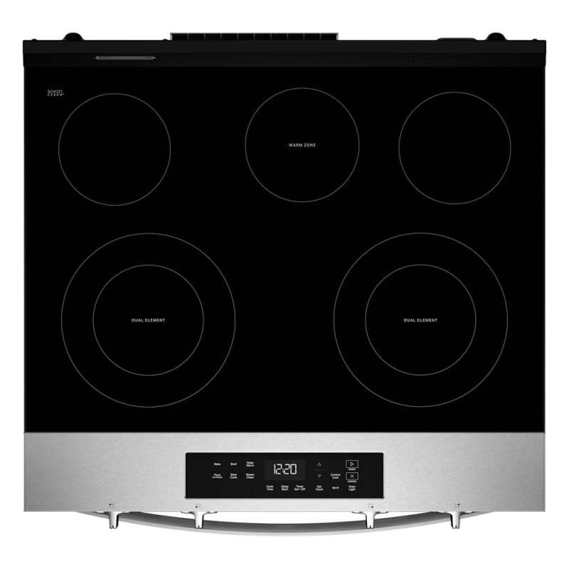 30" Whirlpool Electric Smart Range with No Preheat Mode and Steam Clean - YWSES3330TS
