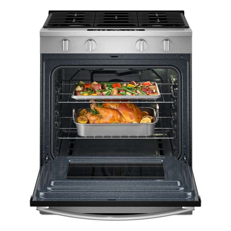 30" Whirlpool Gas Smart Range with Air Cooking Technology and Steam Clean - WSGS4530TZ