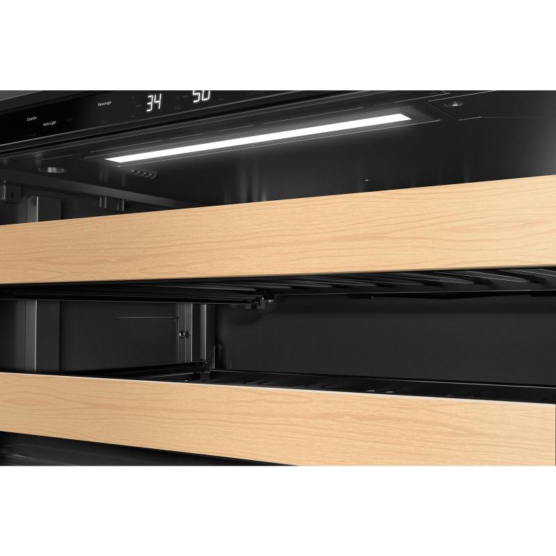 24" KitchenAid Beverage Center with Glass Door and Wood-Front Racks - KUBR524SPS