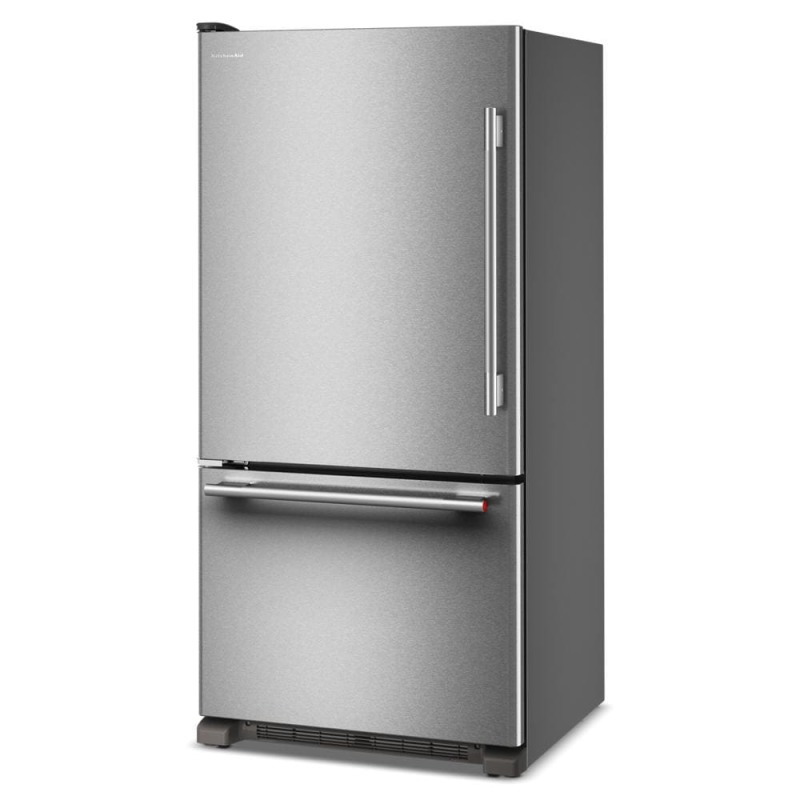 33" KitchenAid 22 Cu. Ft. Standard-Depth Bottom Mount Refrigerator - KRBL133SPS