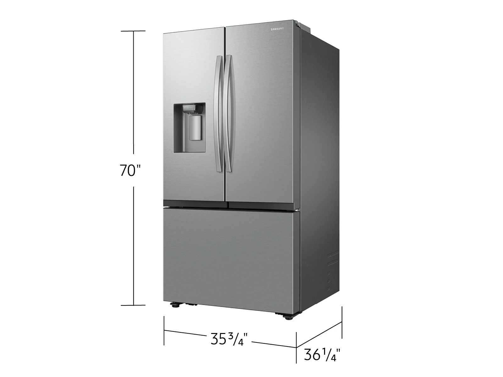 36" Samsung 3-Door French Door Refrigerator with External Water & Ice Dispenser - RF32CG5B30SRAA