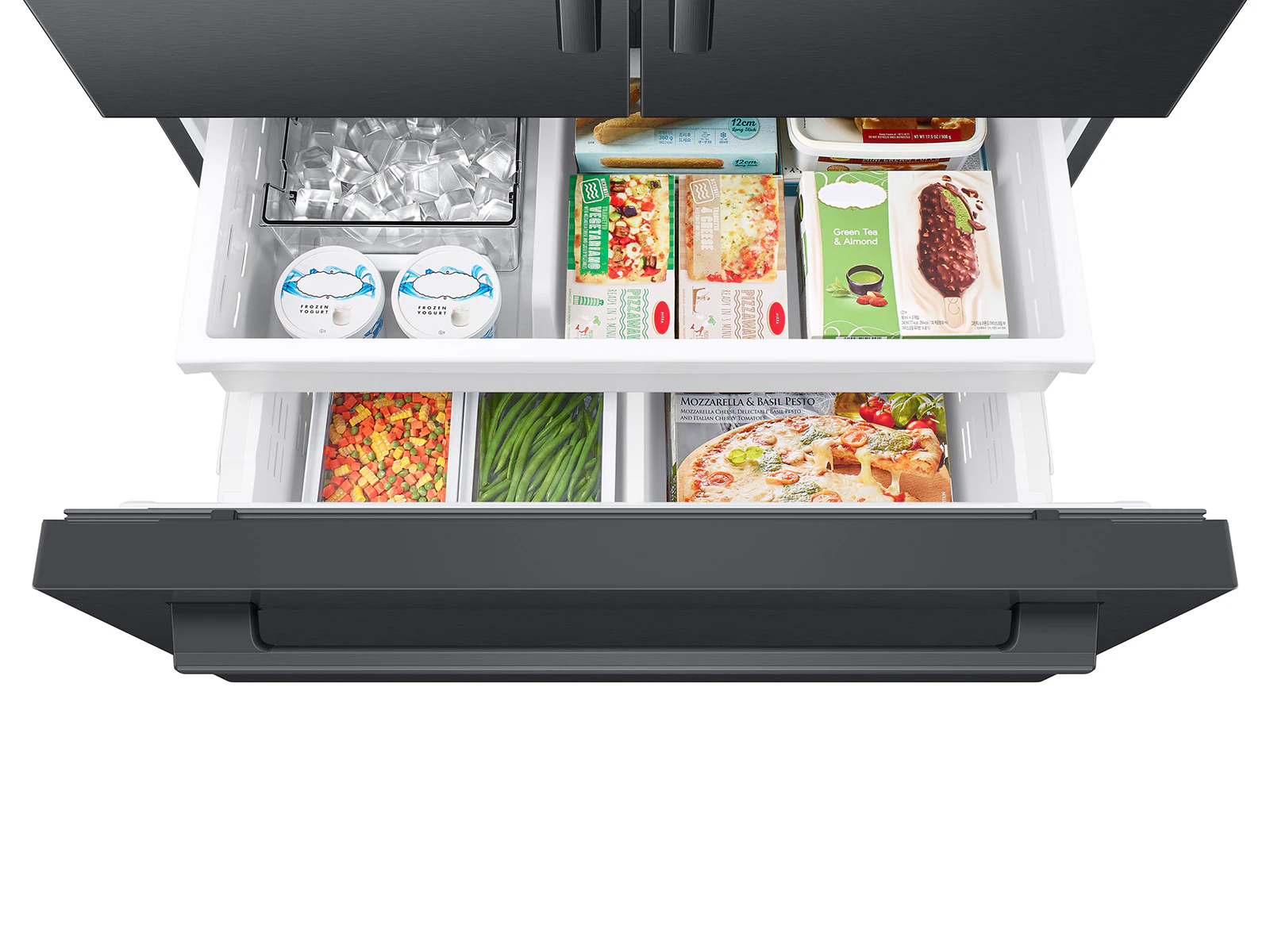 36" Samsung Bespoke AI 3-Door French Door Refrigerator with In-Door Tall Dispenser - RF70H30KEEAA