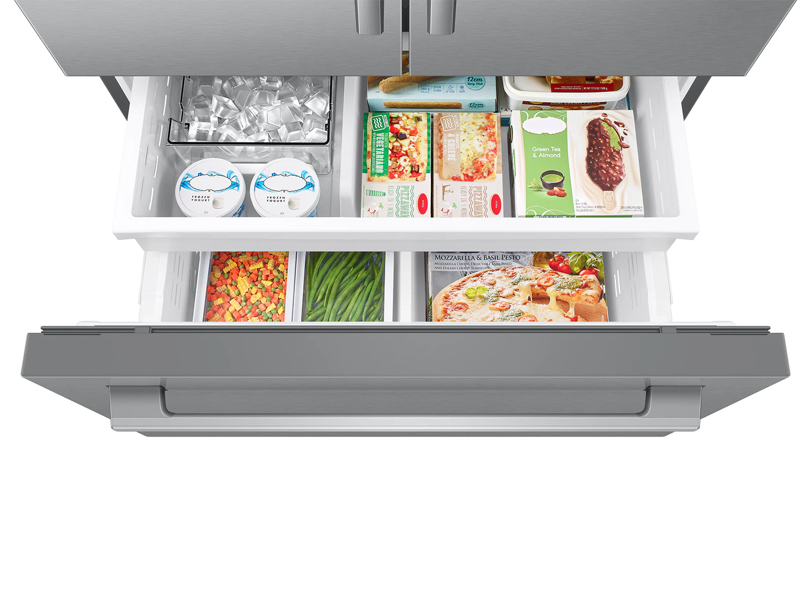 36" Samsung Bespoke AI 3-Door French Door Refrigerator with In-Door Tall Dispenser - RF70H30KERAA