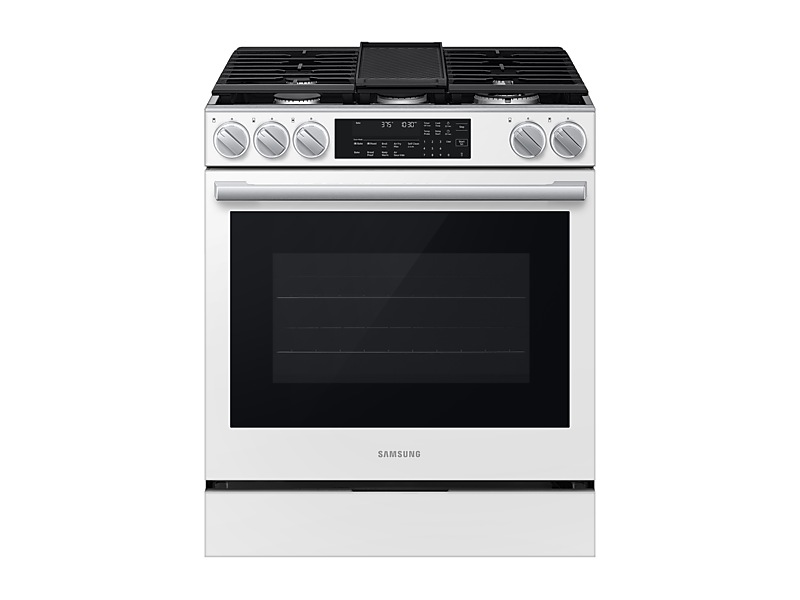 30" Samsung 6.0 Cu.Ft. Gas Slide-In Range True Convection with Air Fry Max | Air Sous Vide | Soft Closing Door - NSG90H60SWAA