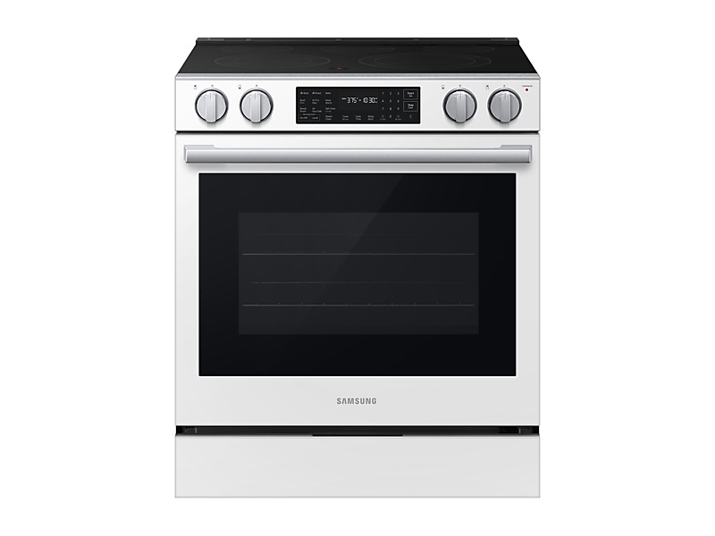 30" Samsung 6.3 Cu.Ft Electric Slide-In True Convection with Air Fry Max | Air Sous Vide - NSE80H63SWAC