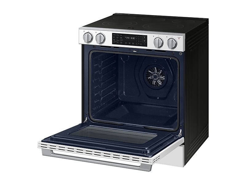 30" Samsung 6.3 Cu.Ft Electric Slide-In True Convection with Air Fry Max | Air Sous Vide - NSE80H63SWAC