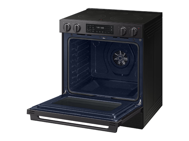 30" Samsung 6.3 Cu.Ft Electric Slide-In True Convection with Air Fry Max | Air Sous Vide - NSE80H63SEAC