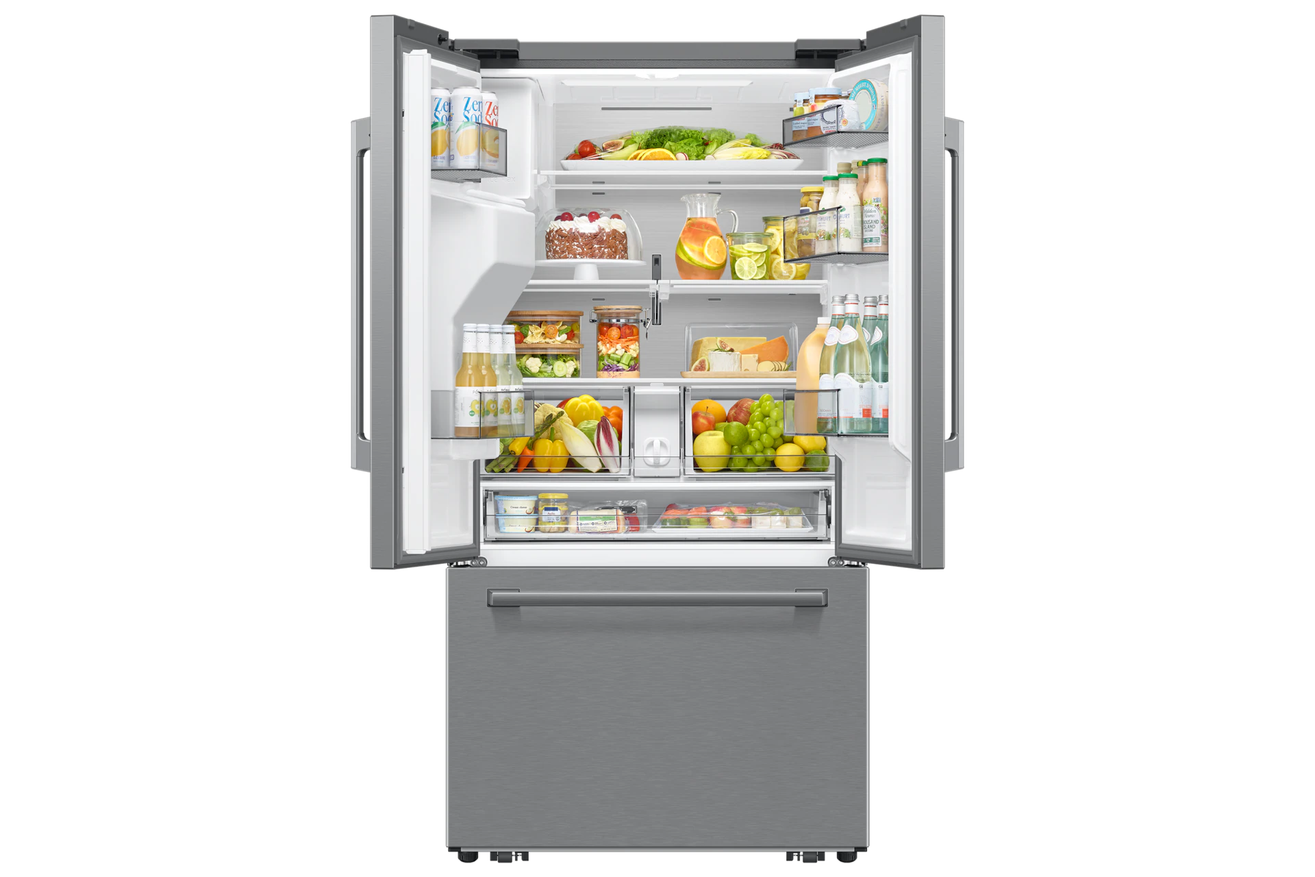 36" Samsung Bespoke AI 3-Door French Door Refrigerator - RF70H30GERAA
