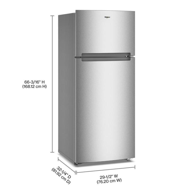 28" Whirlpool 18.0 Cu. Ft. Wide Top Freezer Refrigerator with Total Coverage Cooling - WRTX5118TZ
