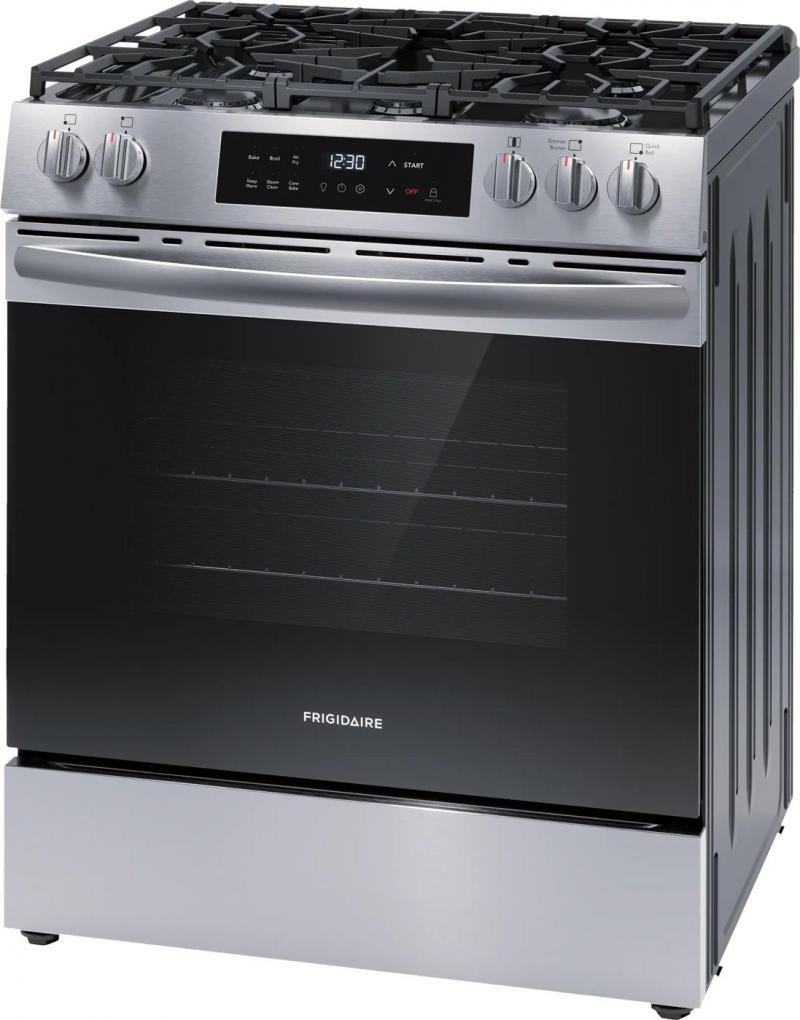 30" Frigidaire Front Control Gas Range with Air Fry - FCFG3082BS