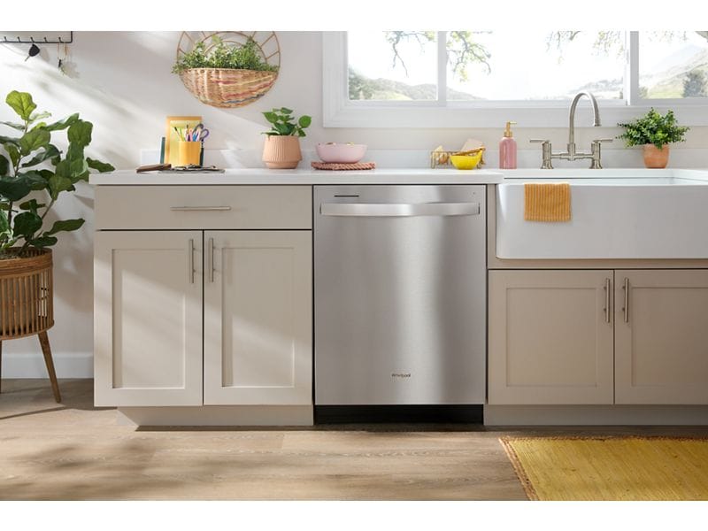 24" Whirlpool 50 dBA Dishwasher with Spin&Load Rack and AI Intelligent Wash in Stainless Steel - WDT745SASZ