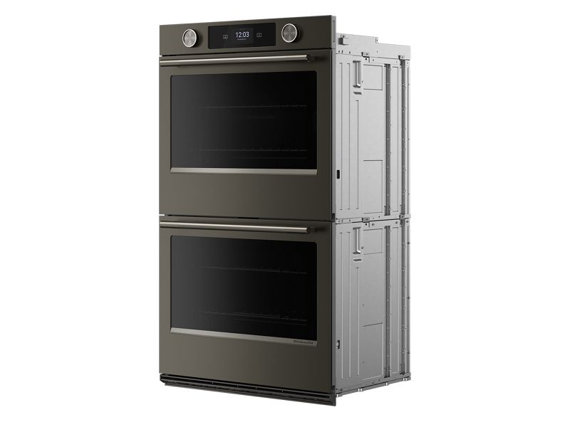 30" Kitchenaid Smart Electric Double Wall Oven with Intelligent Cooking Camera in Black Ore - KOED930SBE