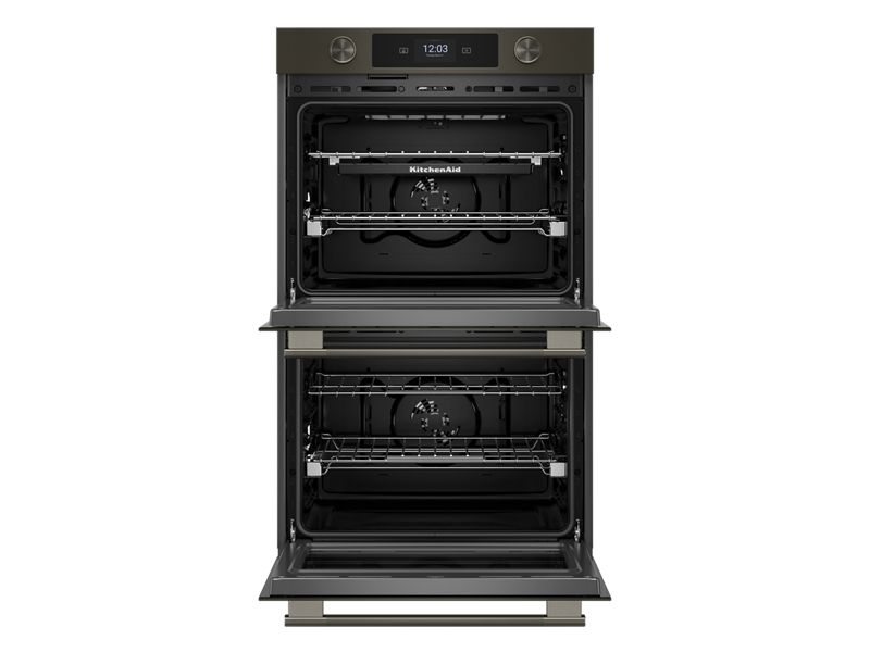 30" Kitchenaid Smart Electric Double Wall Oven with Intelligent Cooking Camera in Black Ore - KOED930SBE