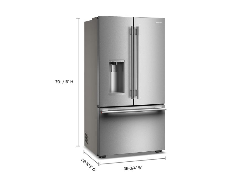 36" Kitchenaid Counter-Depth French Door Refrigerator with Intelligent Auto Fill - KRFC536SPS