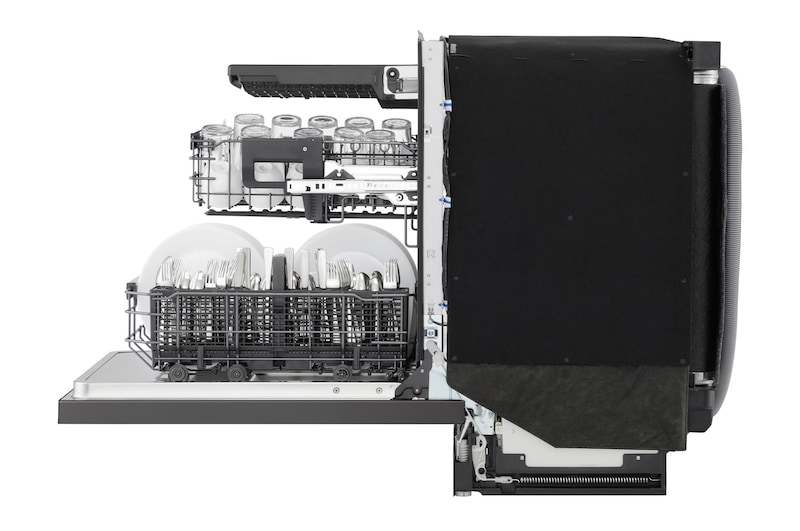 24" LG FlushFit 44 dB Top Control Dishwasher in Black Stainless - LDNPM654D