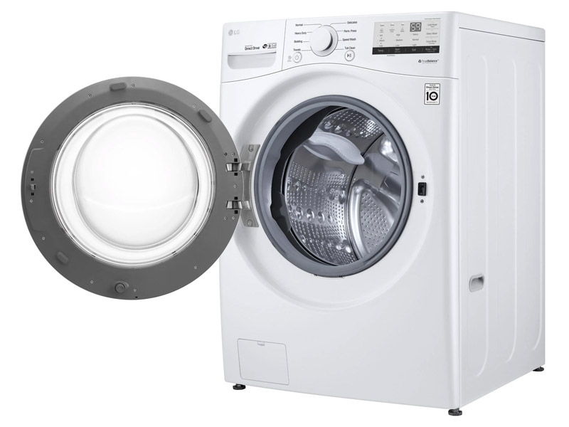 27" LG 5.2 Cu. Ft. Ultra Large Front Load Washer and 7.4 Cu. Ft. Ultra Large Capacity Electric Dryer - WM3400CW-DLE3400W