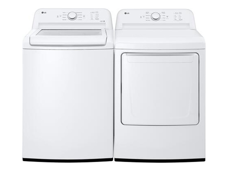 27" LG 4.1 Cu. Ft. Top Load Washer and 7.3 Cu. Ft. Electric Dryer - WT6105CW-DLE6100W