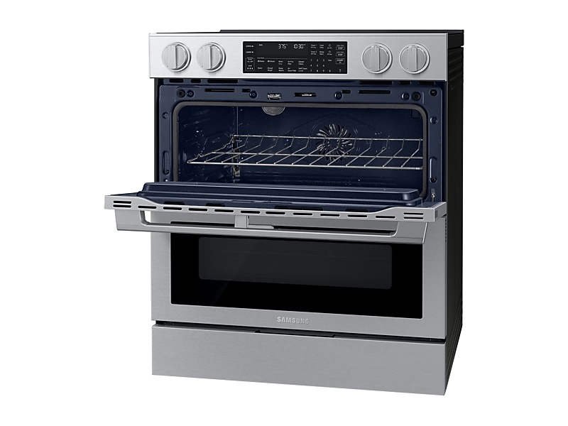 Samsung 6.3 Cu. Ft. Electric Slide-In Range with 90H Flex Duo True Convection Air Fry Max and Illuminated Precision Knobs - NSE90H63DRAC