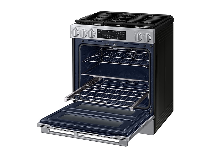 30" Samsung 6.0 Cu. Ft. Gas Slide-In Range with 90H Flex Duo True Convection with Air Fry Max Illuminated Precision Knobs - NSG90H60DRAA