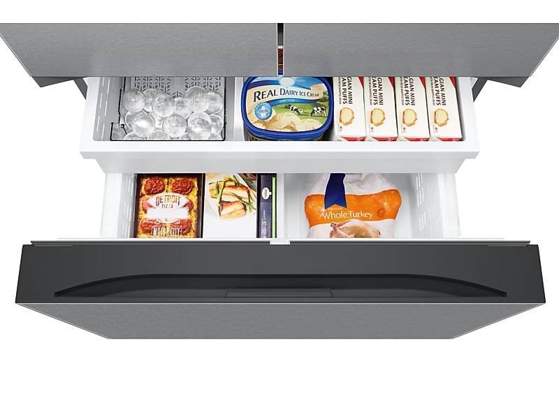 36" Samsung 26 Cu. Ft. Bespoke AI 3-Door French Door Refrigerator RF60 Jumbo S External Water & Ice Dispenser Sphere Ice - RF70F27SERAA