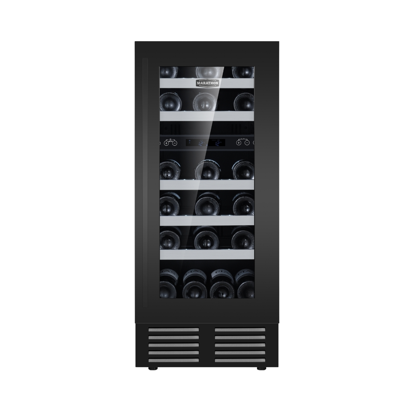 15" Marathon Dual Zone Wine Cooler in Black Steel - MWC28-DBLS-1