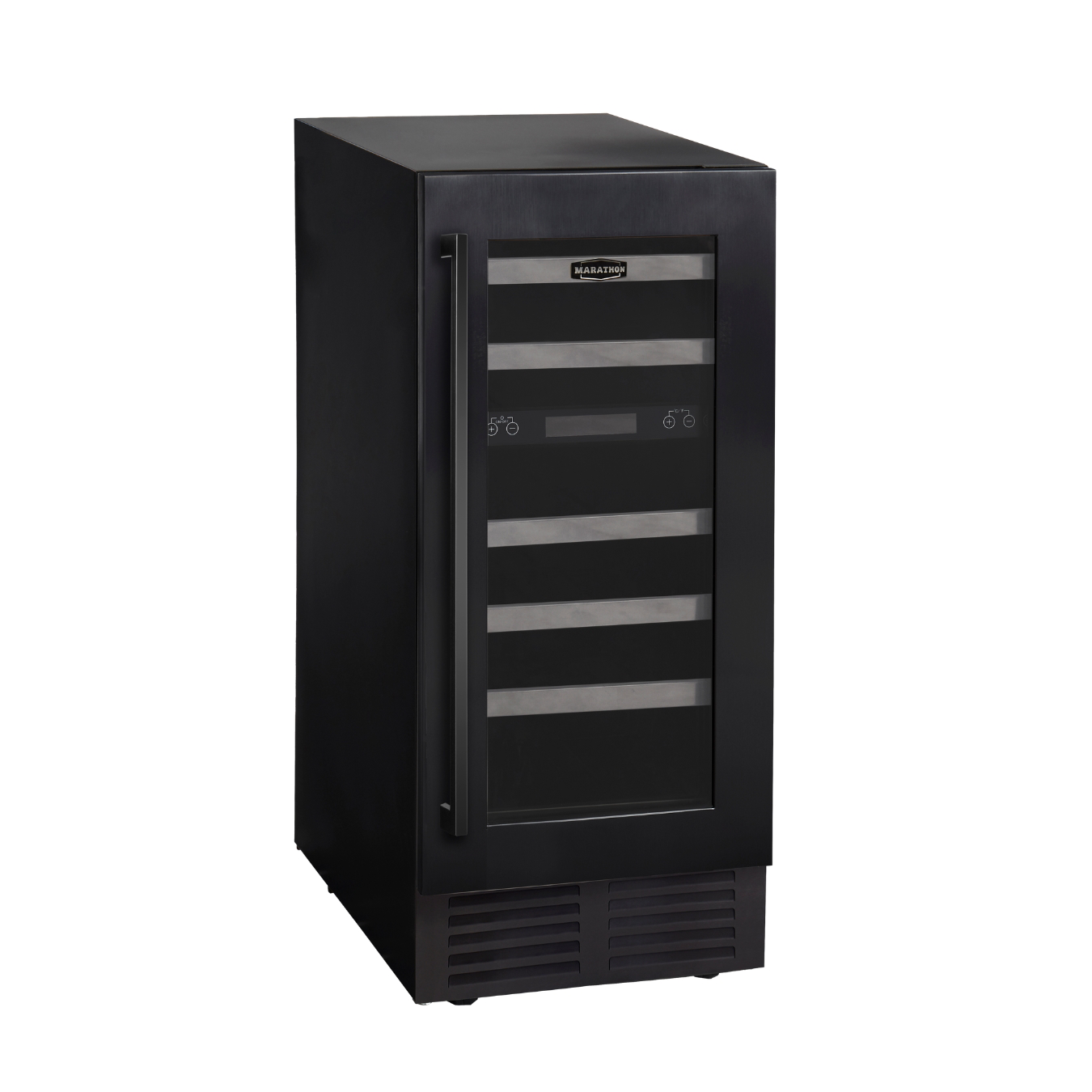 15" Marathon Dual Zone Wine Cooler in Black Steel - MWC28-DBLS-1