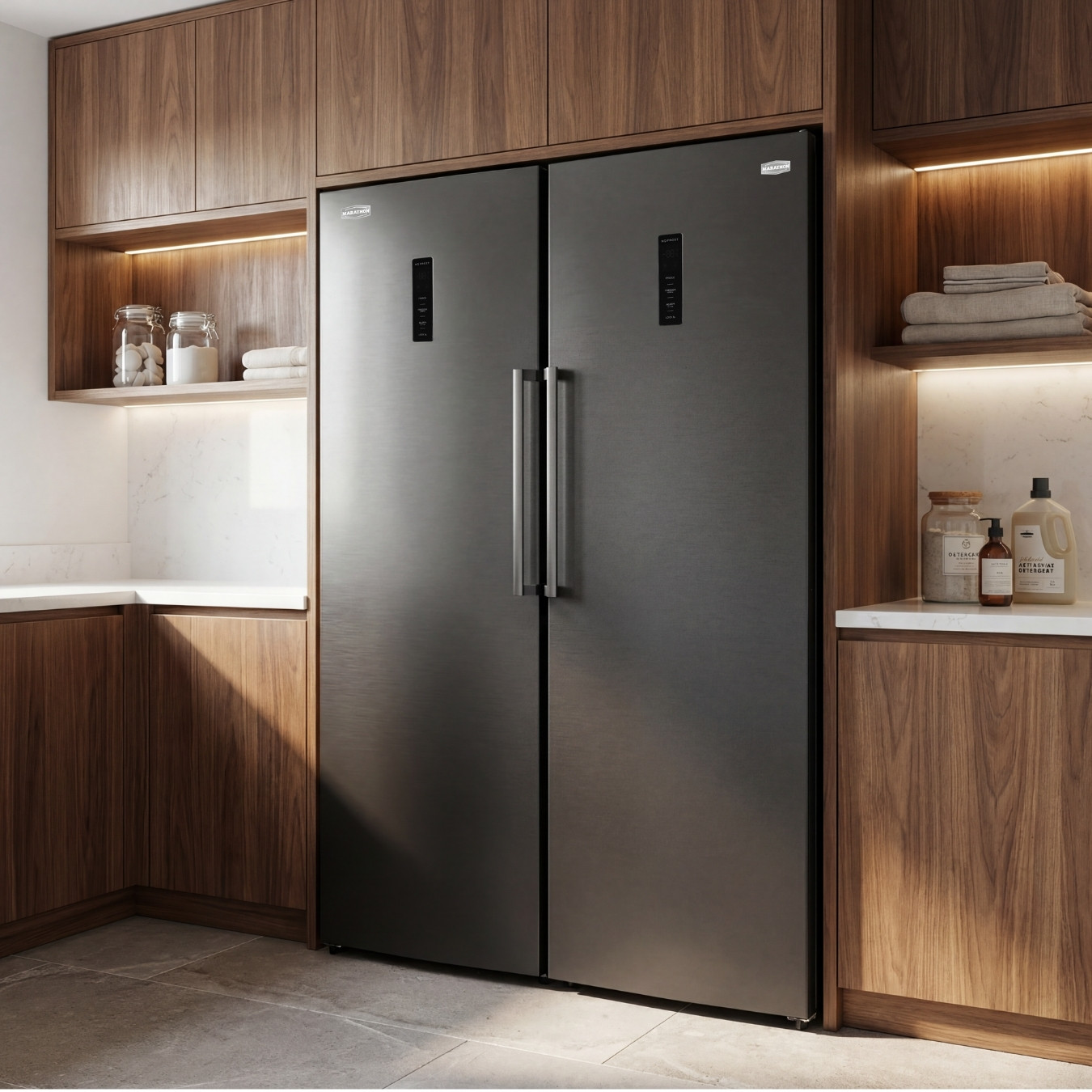 24" Marathon 12.4 Cu. Ft. Frost Free All-Refrigerator in Black Steel - MARFF124BLS