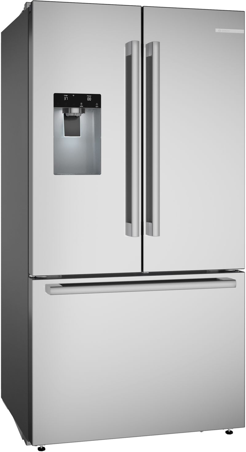 36" Bosch 500 Series French Door Bottom Mount Refrigerator Brushed steel Anti-Fingerprint Total No Frost - B36FD52SNS