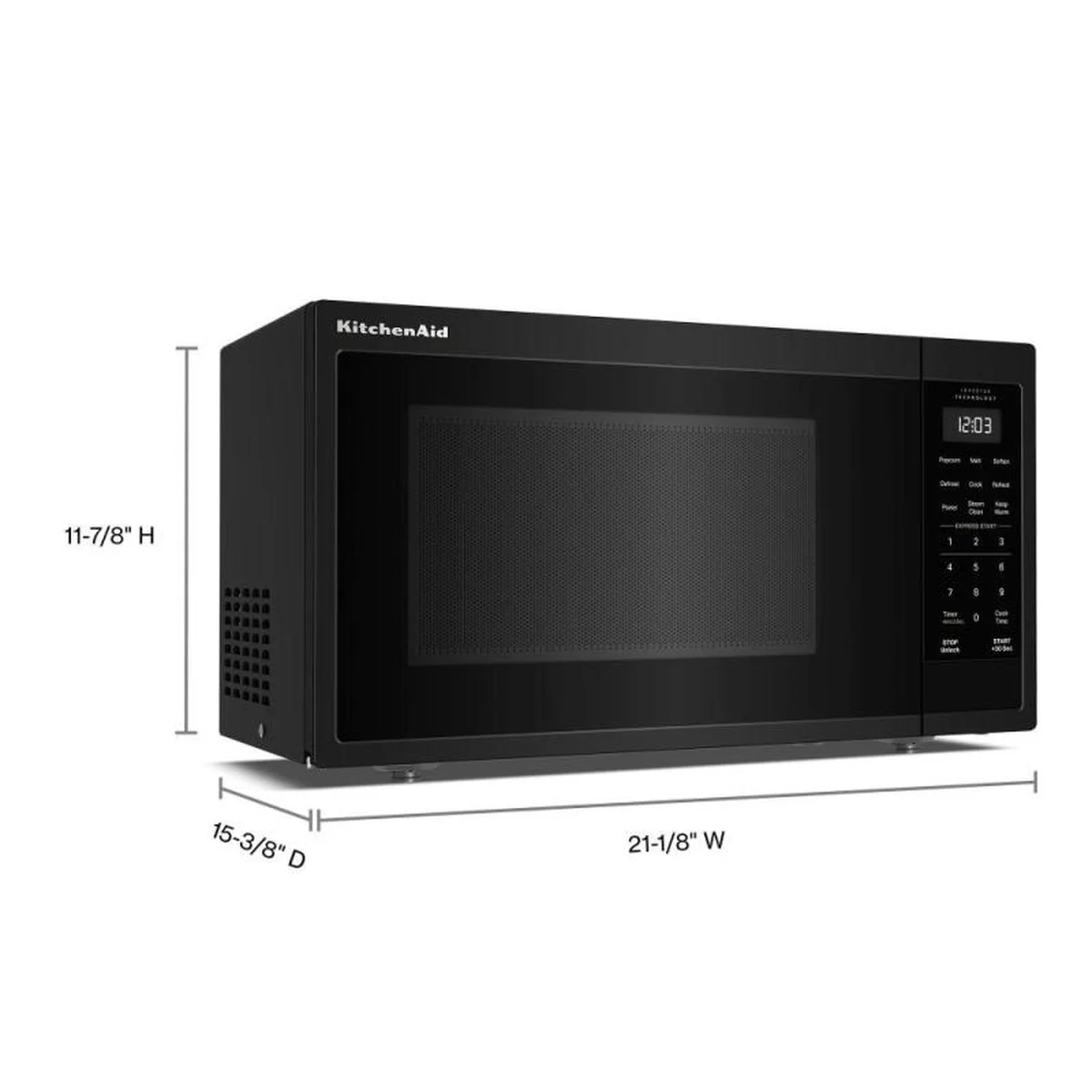 22" KitchenAid 1.2 Cu. Ft. Countertop Microwave with Inverter Technology - YKMCS3020TBL