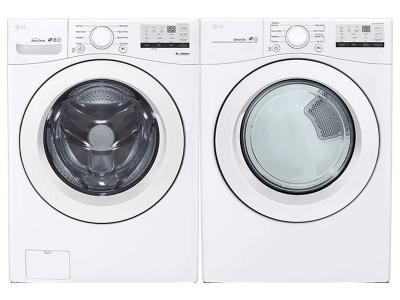 27" LG 5.2 Cu. Ft. Ultra Large Front Load Washer and 7.4 Cu. Ft. Ultra Large Capacity Electric Dryer - WM3400CW-DLE3400W